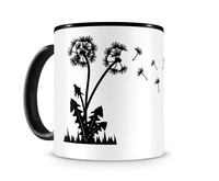 Tasse mit dem Motiv Pusteblume Tasse Modellnummer  schwarz/schwarz