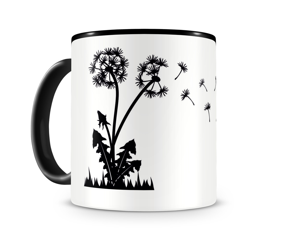 Kaffee-Tasse Pusteblume Birds Dandelion Vögel glänzend Teetasse Keramiktasse