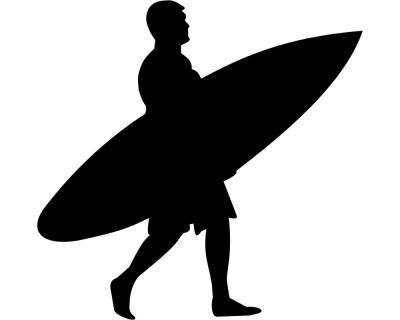 Surfer Aufkleber gehend - Ansicht 1