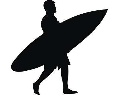 Wandtattoo Surfer gehend - Ansicht 1