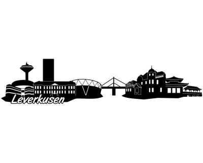 Leverkusen Skyline Autoaufkleber - Ansicht 1