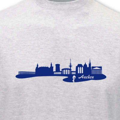 T-Shirt Aachen Skyline ash/königsblau 3XL Sonderangebot