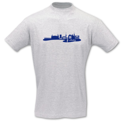 T-Shirt Aachen Skyline ash/königsblau 3XL
