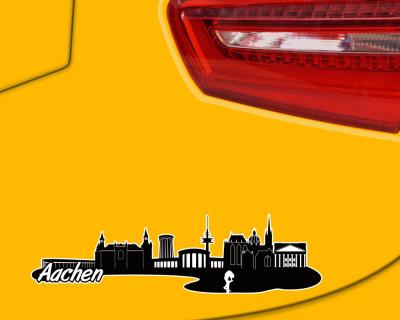 Aachen Skyline Autoaufkleber