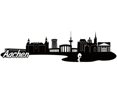 Aachen Skyline Autoaufkleber Aufkleber