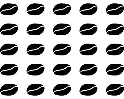 25 Wandtattoo Kaffeebohnen je 2,91x1,92cm schwarz
