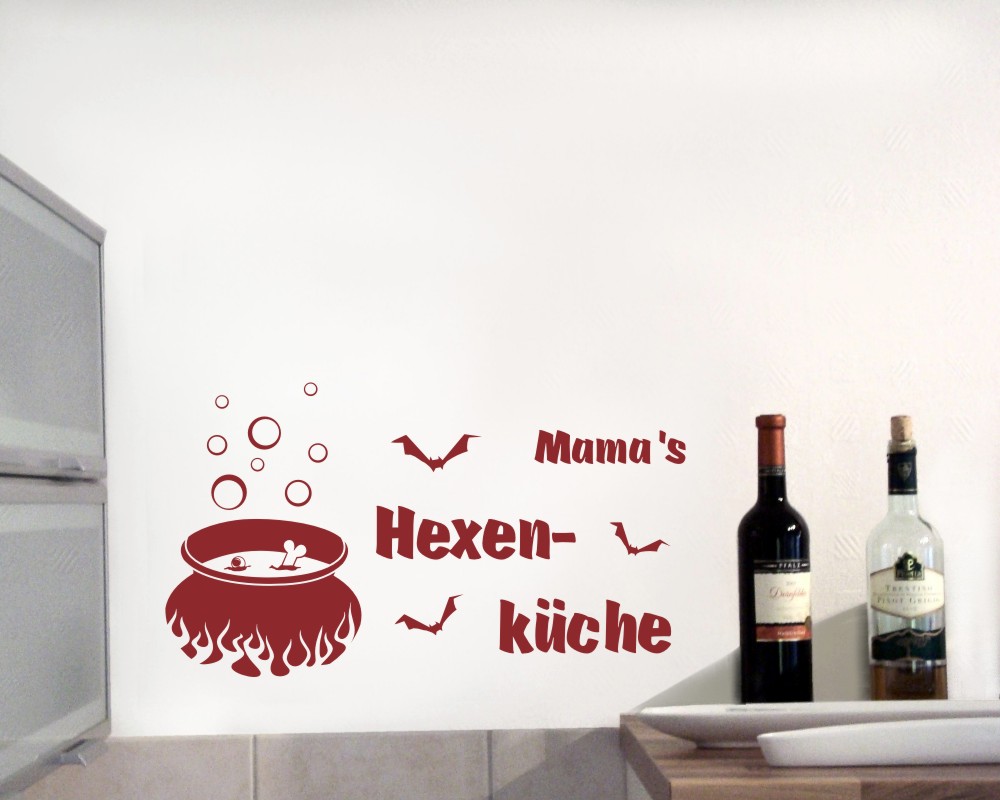 Wandtattoo „Hexenküche“ – 60x32 Cm, In 40 Farben Wählbar, Selbstklebend Für Raufaser & Putz