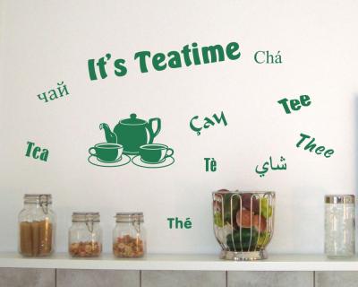 Wandtattoo Kche  It s Teatime 