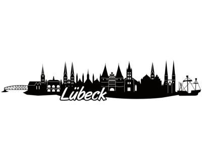 Lübeck Skyline Autoaufkleber Aufkleber