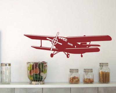 Wandtattoo Doppeldecker Flugzeug - Ansicht 2