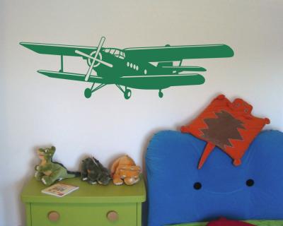 Wandtattoo Doppeldecker Flugzeug