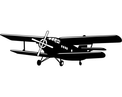 Wandtattoo Doppeldecker Flugzeug - Ansicht 1