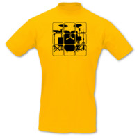 T-Shirt Schlagzeug T-Shirt Modellnummer  goldgelb/schwarz