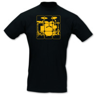 T-Shirt Schlagzeug T-Shirt Modellnummer  schwarz/goldgelb