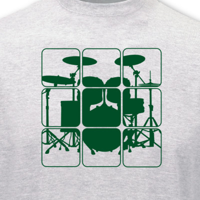 T-Shirt Schlagzeug ash/grn M Sonderangebot