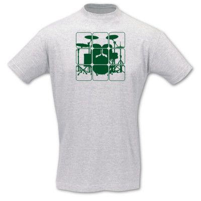 T-Shirt Schlagzeug ash/grün M