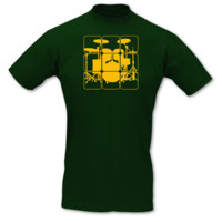 T-Shirt Schlagzeug T-Shirt Modellnummer  grün 902/goldgelb