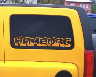 Hamburg Schriftzug Skyline Aufkleber Aufkleber