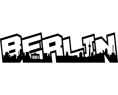 Berlin Schriftzug Skyline Aufkleber - Ansicht 1