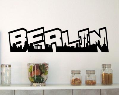 Wandtattoo Berlin Schriftzug Skyline Wandtattoo