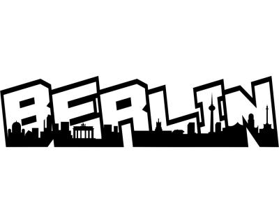 Wandtattoo Berlin Schriftzug Skyline - Ansicht 1