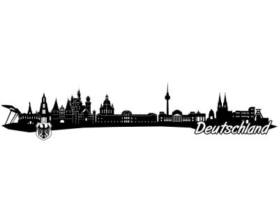 Deutschland Skyline Autoaufkleber - Ansicht 1