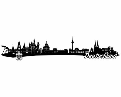 Deutschland Skyline Wandtattoo - Ansicht 1