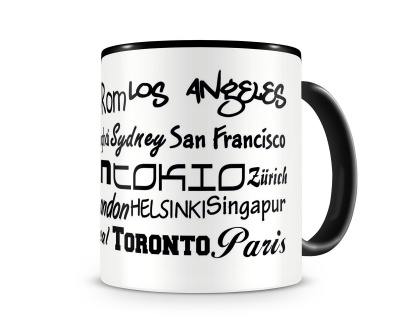 Tasse mit dem Motiv Stdtenamen weltweit - Ansicht 3