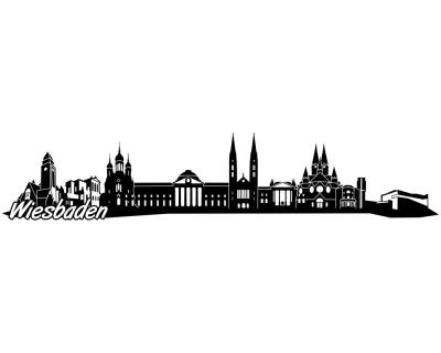 Wiesbaden Skyline Autoaufkleber Aufkleber