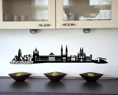Wiesbaden Skyline Wandtattoo