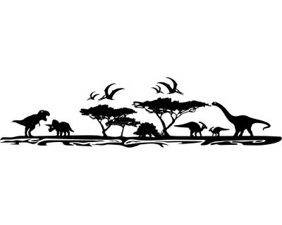 Wandtattoo Dinosaurier Landschaft - Ansicht 1