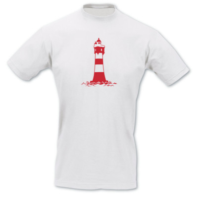 T-Shirt Leuchtturm 'Roter Sand' wei/rot 4XL