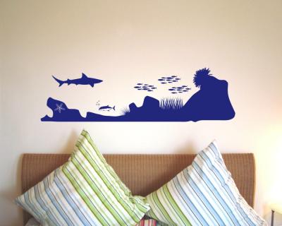 Wandtattoo Unterwasserwelt  Shark Attack 