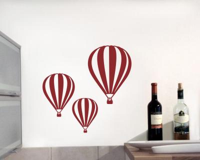 Wandtattoo Ballon  Montgolfier  3er Set