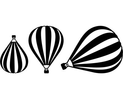 Wandtattoo Ballon ”Montgolfier” 3er Set Wandtattoo
