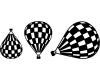 Ballon ”Race” 3er Aufkleber Set Aufkleber
