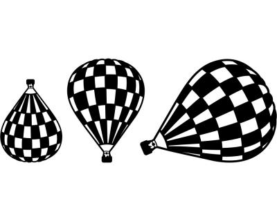 Ballon 'Race' 3er Aufkleber Set