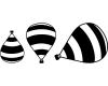 Ballon ”Madame Thible” 3er Aufkleber Set Aufkleber