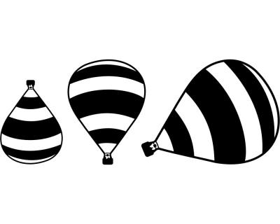 Ballon 'Madame Thible' 3er Aufkleber Set - Ansicht 1
