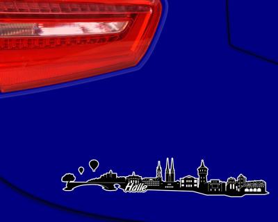 Halle Skyline Autoaufkleber