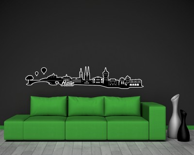 Halle Skyline Wandtattoo