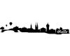 Halle Skyline Aufkleber Aufkleber