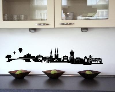 Wandtattoo Halle Skyline - Ansicht 2