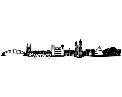 Magdeburg Skyline Autoaufkleber - Ansicht 1