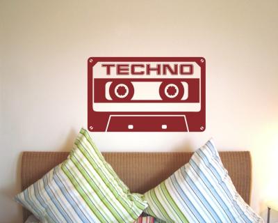 Techno  Wandtattoo Cassette