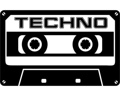 'Techno' Wandtattoo Cassette