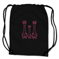 Turnbeutel Giraffenfamilie Turnbeutel Modellnummer  schwarz/fuchsia