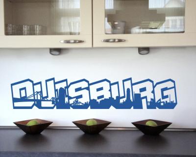 Wandtattoo Duisburg Schriftzug Skyline - Ansicht 2