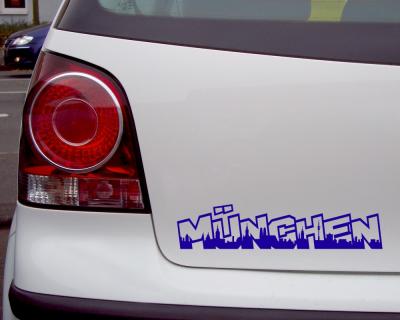 Mnchen Schriftzug Skyline Aufkleber - Ansicht 3