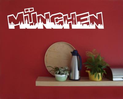 Wandtattoo Mnchen Schriftzug Skyline - Ansicht 2
